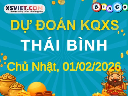 Dự đoán KQXS xổ số Thái Bình 01-02-2026 (Chủ Nhật), Soi cầu XSTB 01-02-2026